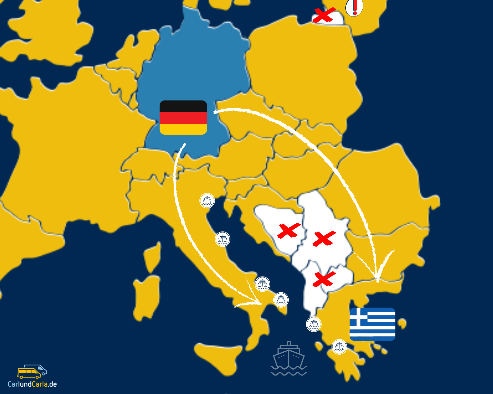 Routen nach Griechenland mit Mietwagen von CarlundCarla
